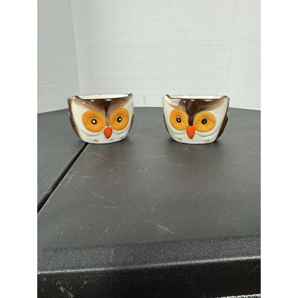 Owl Ceramic Ramekins Set Of‎ 2 Cookware Baking Novelty